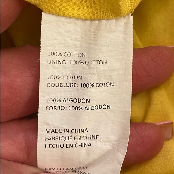 Derek Lam Women’s Sleeveless Midi Cotton Yellow Pink Ruffle Dress size 40 medium - Picture 12 of 13